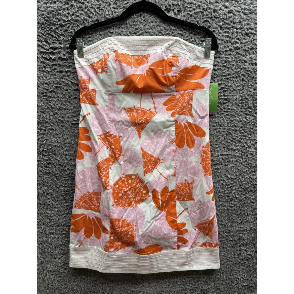 NWT Lilly Pulitzer Sleeveless Bowen Mini Dress in Orange/Pink Trapunto Size 4